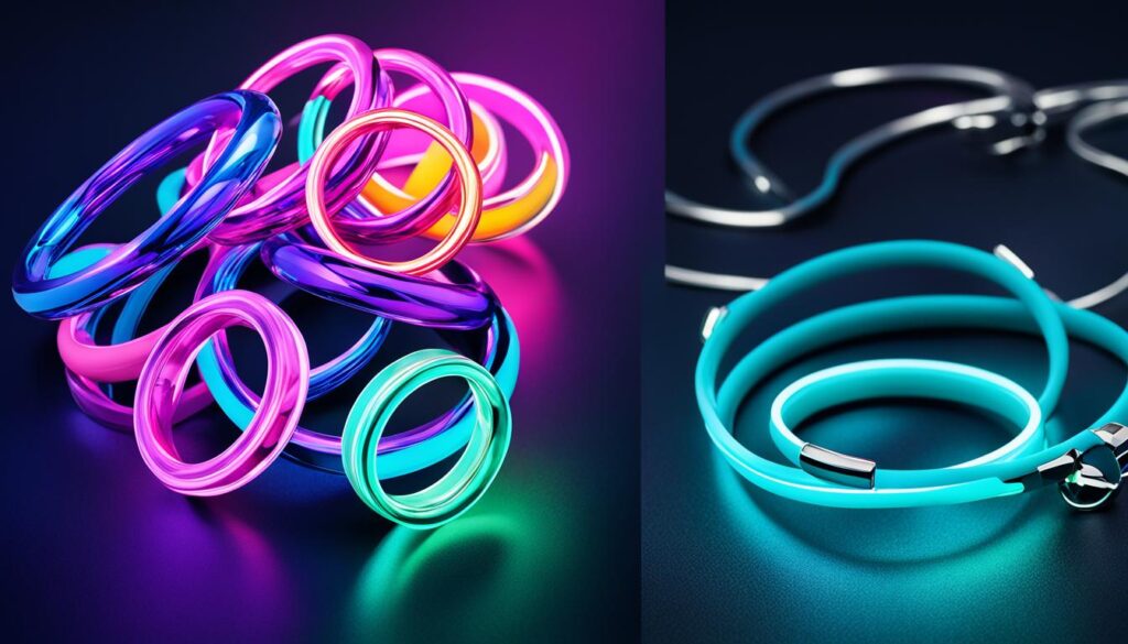 Einfluss von Licht auf Neon-Schmuck