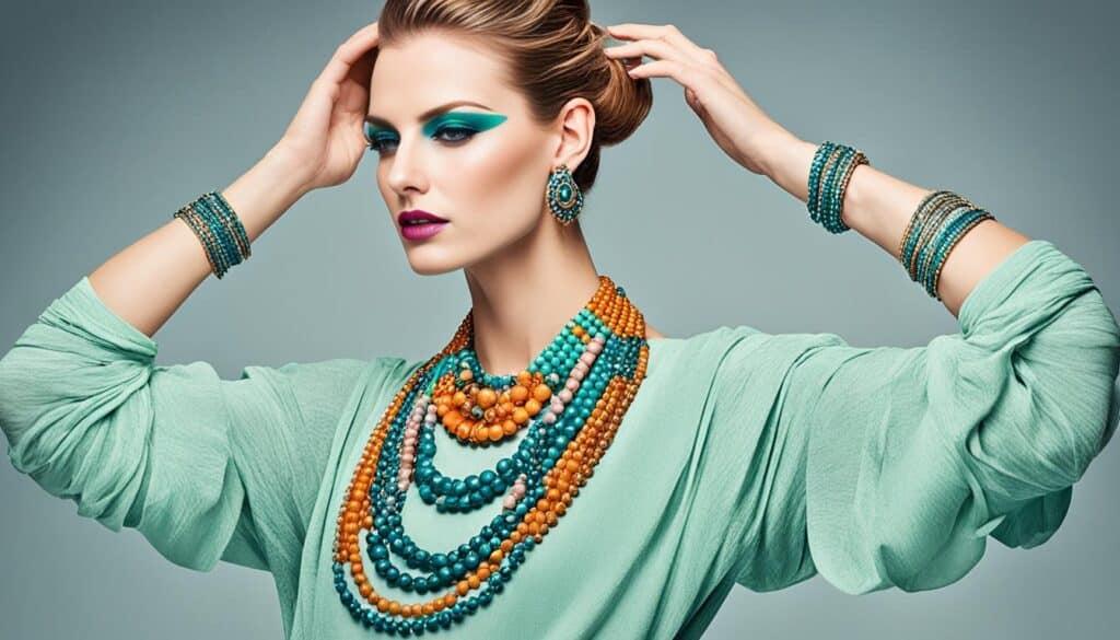 Farbpalette im Outfit und Schmuck-Farbharmonie
