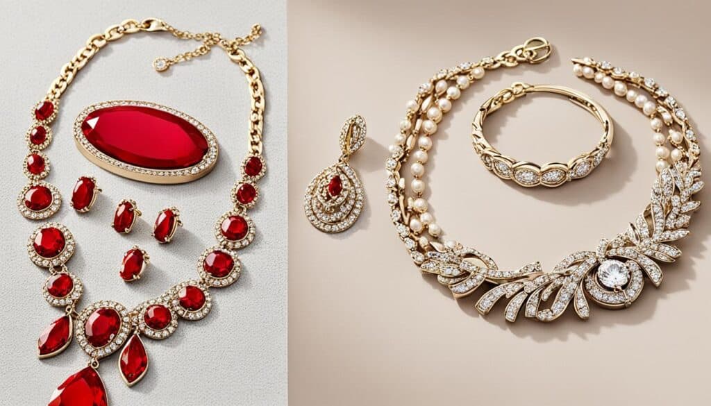 Schmuck Hauttöne passend zum roten Kleid