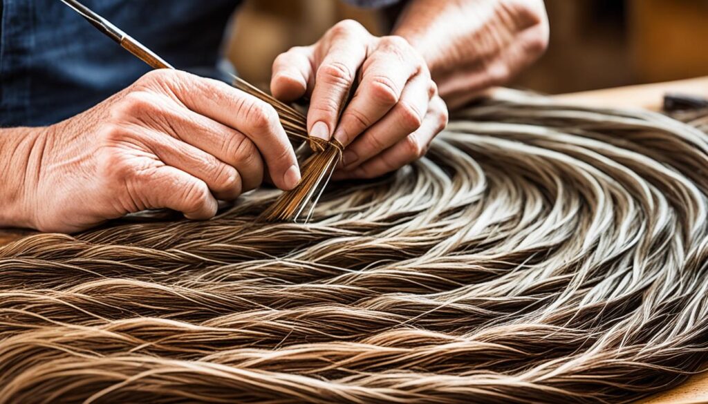 Traditionelle Flechttechniken bei der Herstellung von Pferdehaarschmuck