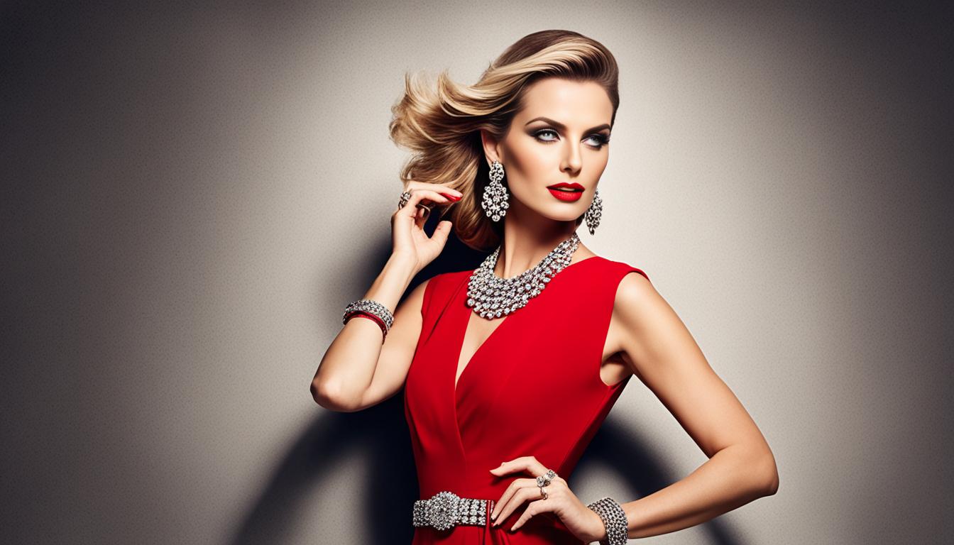 schmuck zu rotem kleid