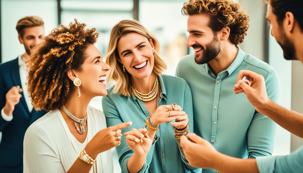 soziale Interaktion durch Schmuck